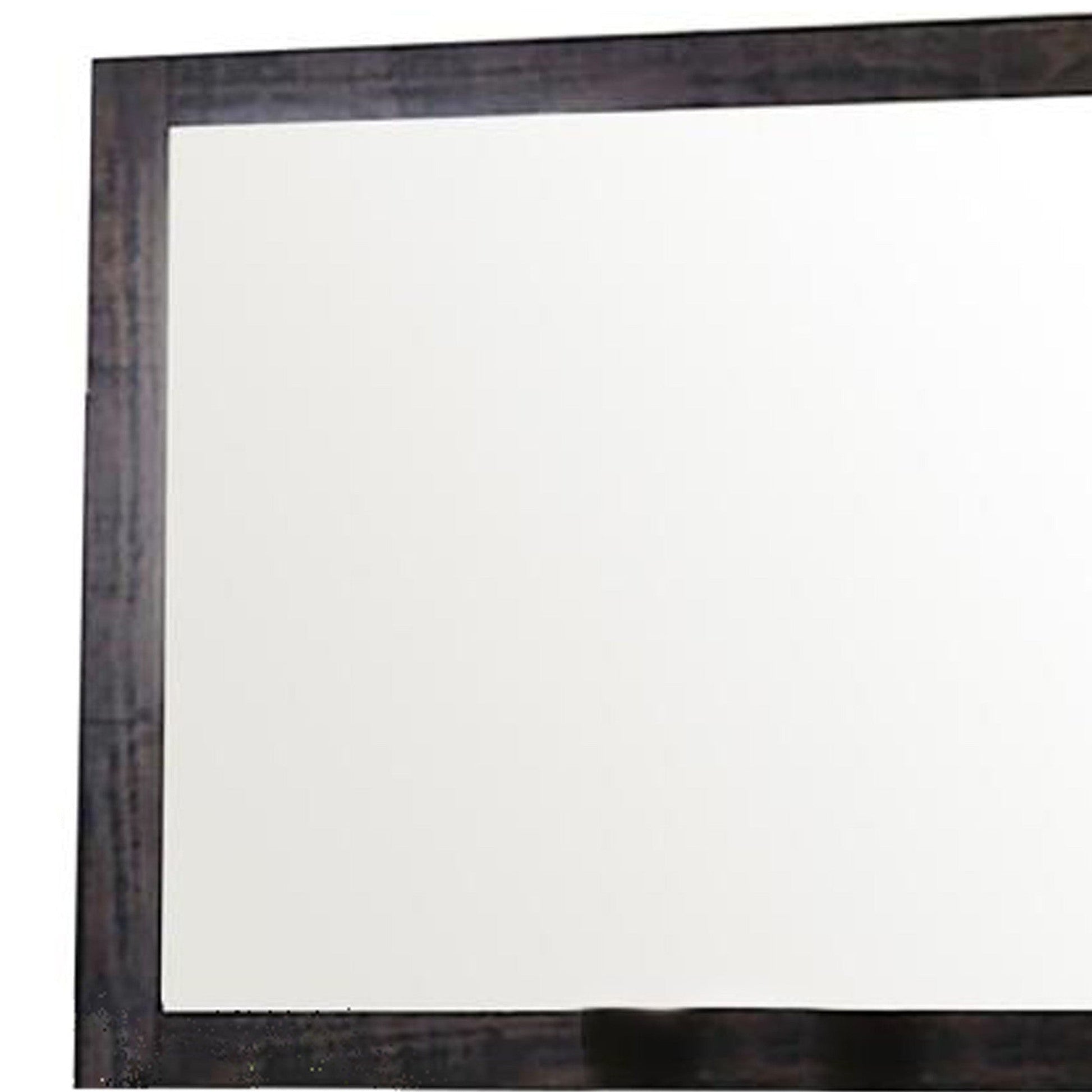 Benzara 40" Dark Brown Mirror With Rectangular Wooden Frame