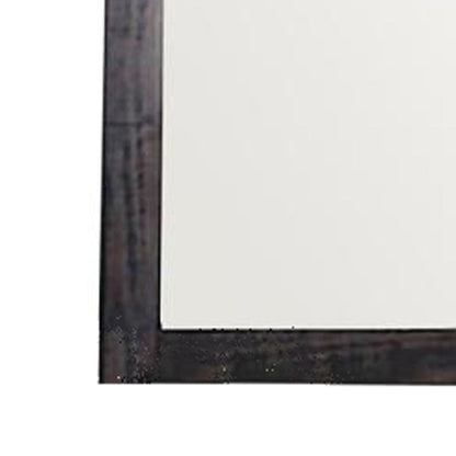 Benzara 40" Dark Brown Mirror With Rectangular Wooden Frame