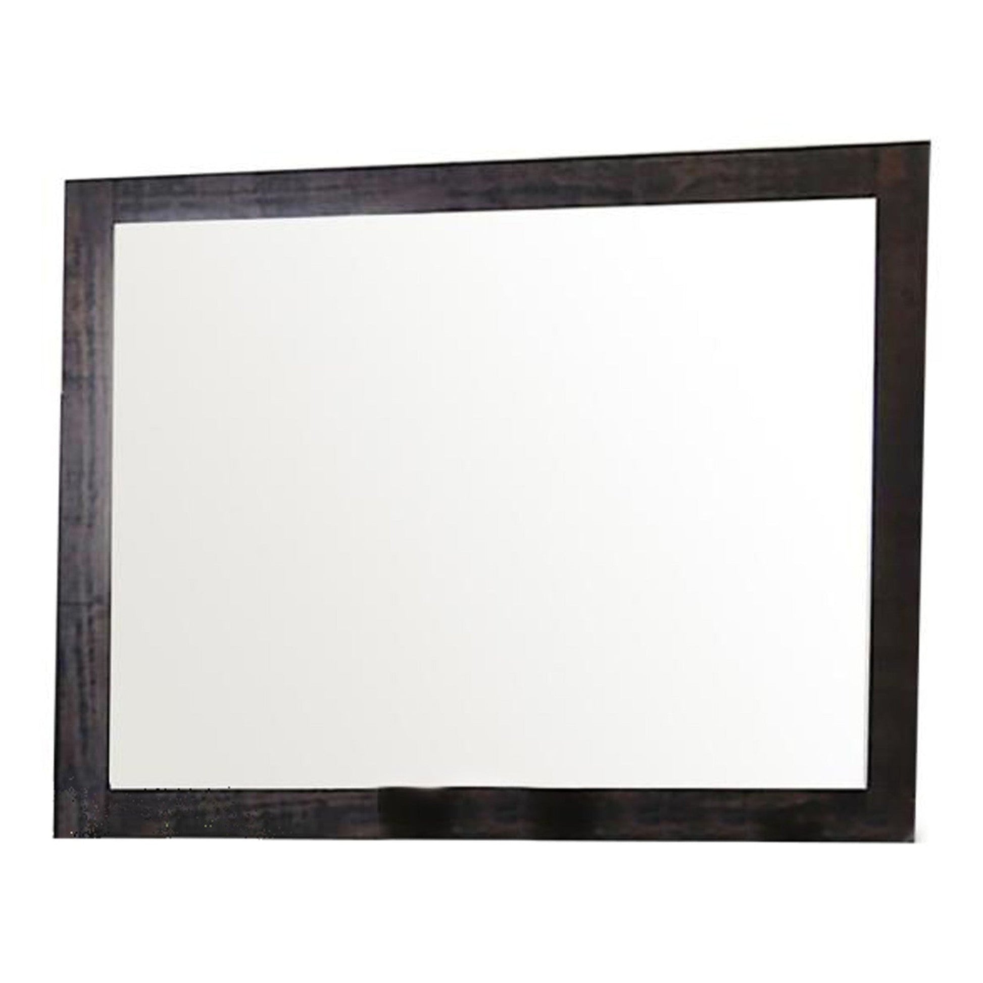 Benzara 40" Dark Brown Mirror With Rectangular Wooden Frame