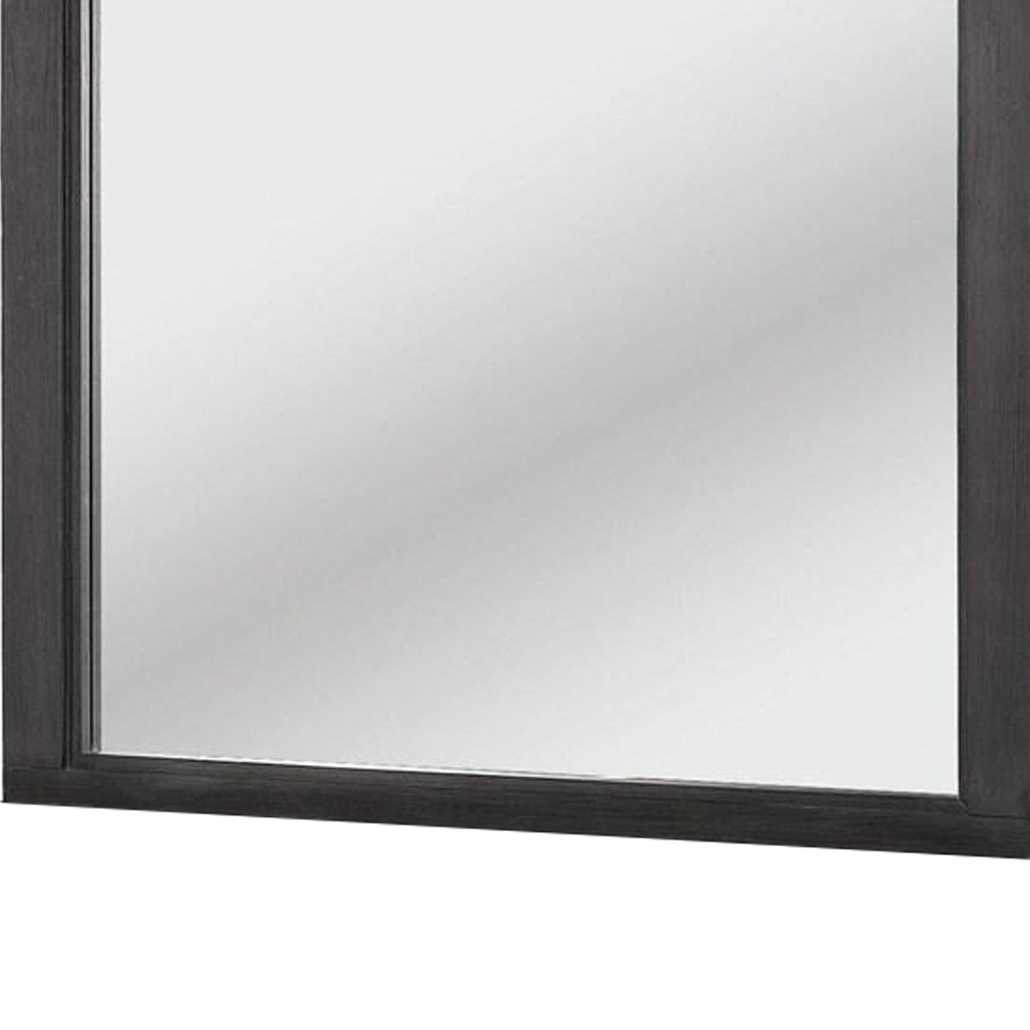 Benzara 40" Dark Gray Transitional Style Wooden Frame Mirror