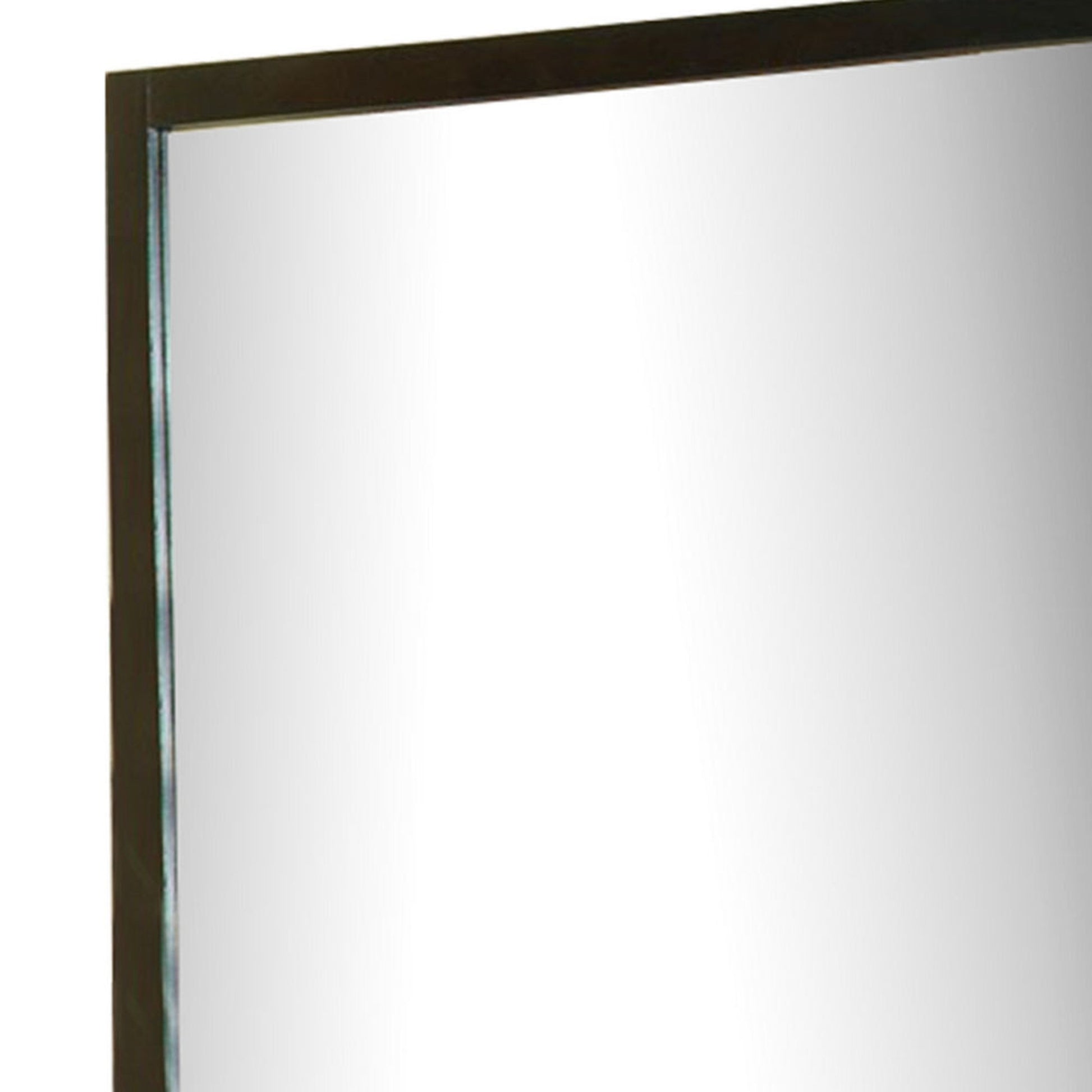 Benzara 40" Espresso Brown Square Wooden Framed Wall Mirror