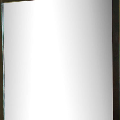 Benzara 40" Espresso Brown Square Wooden Framed Wall Mirror