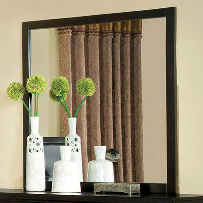 Benzara 40" Espresso Brown Square Wooden Framed Wall Mirror