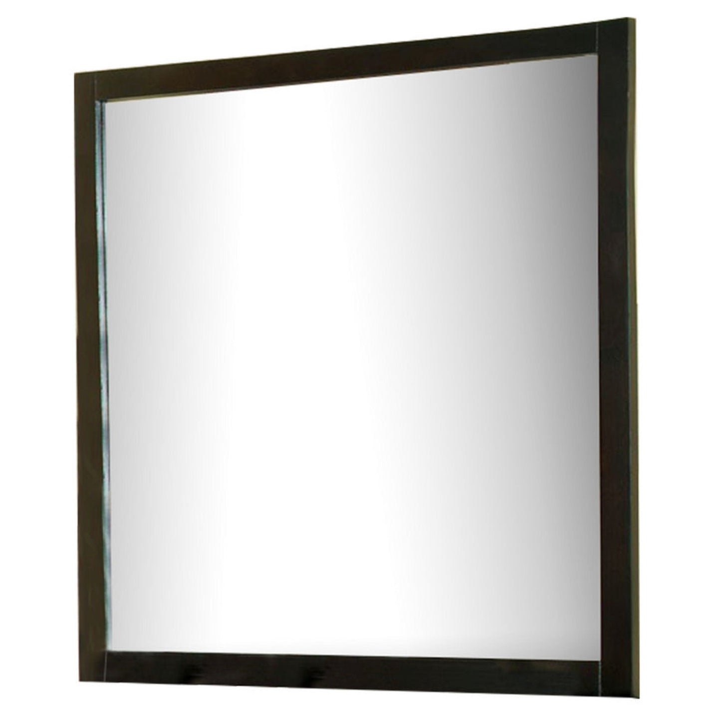 Benzara 40" Espresso Brown Square Wooden Framed Wall Mirror