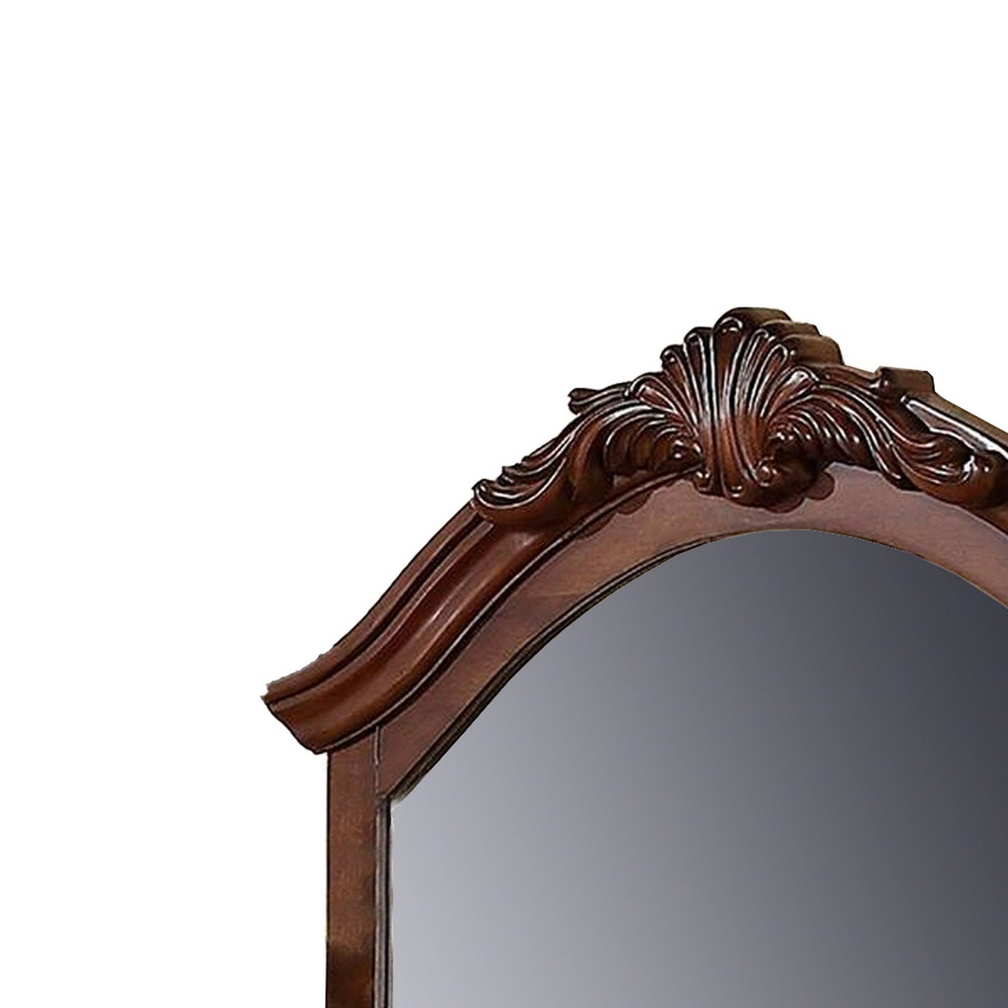 Benzara 42" Brown Crowned Top Wooden Framed Mirror