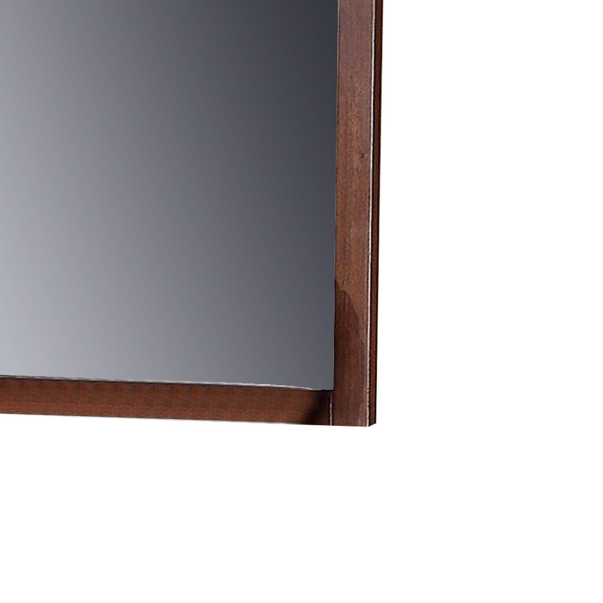 Benzara 42" Brown Crowned Top Wooden Framed Mirror