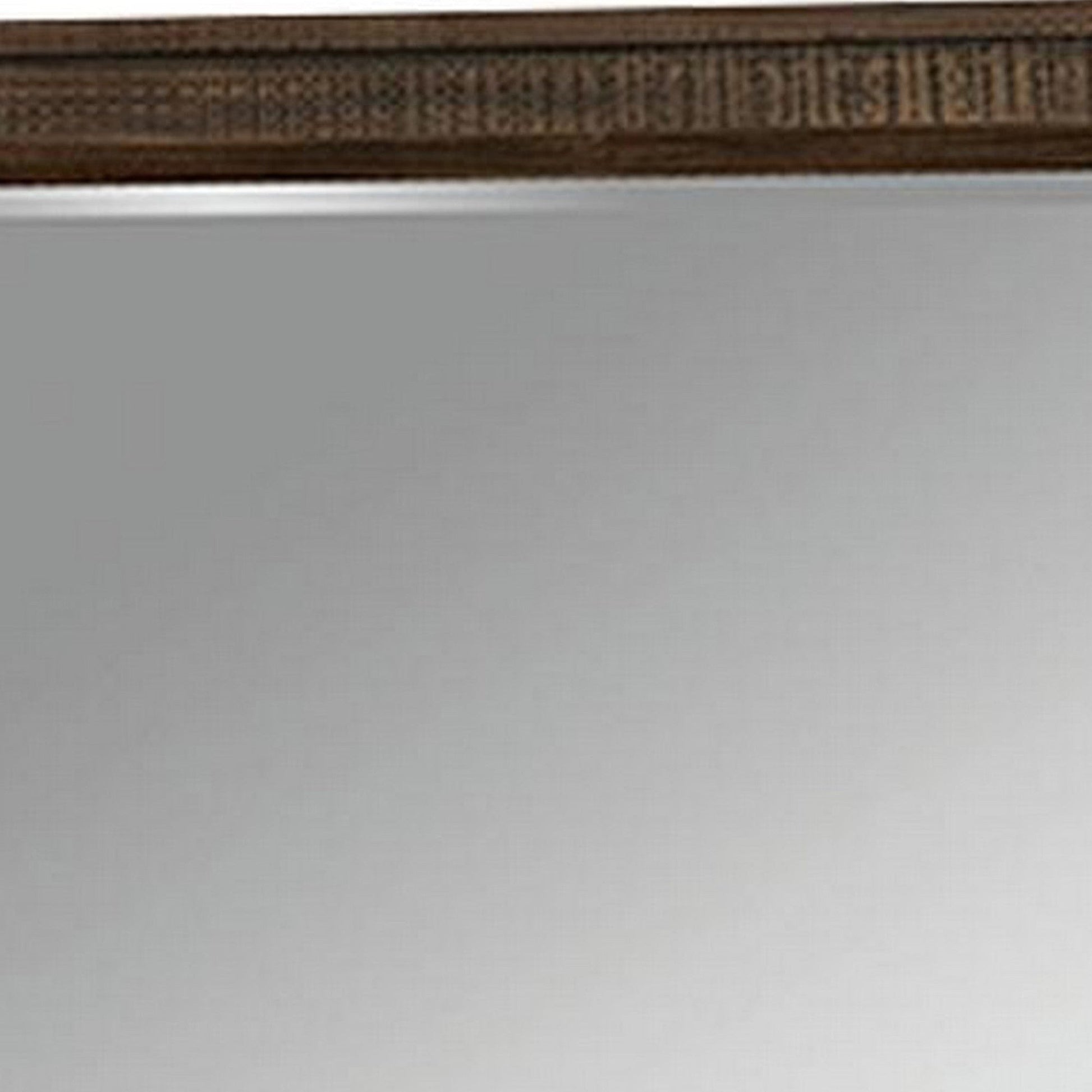 Benzara 42" Brown Rectangular Wooden Frame Transitional Mirror