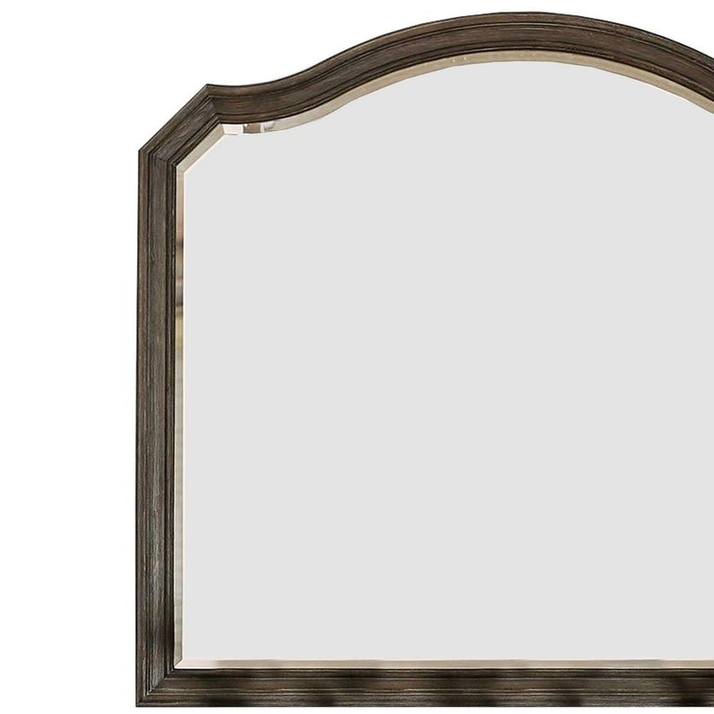 Benzara 44" Brown Scalloped Mirror With Molded Details