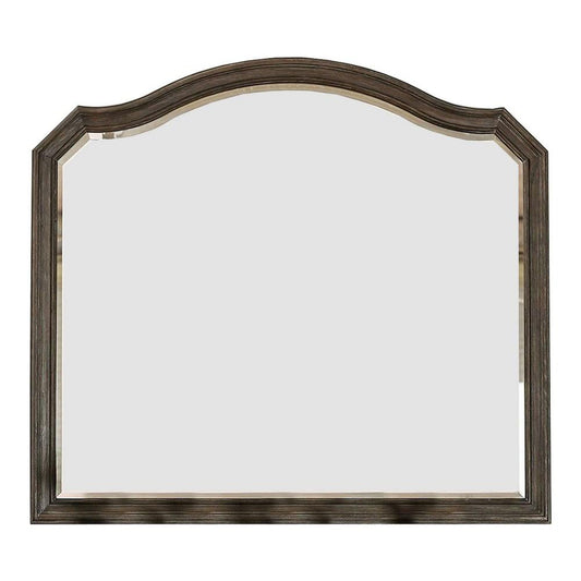 Benzara 44" Brown Scalloped Mirror With Molded Details