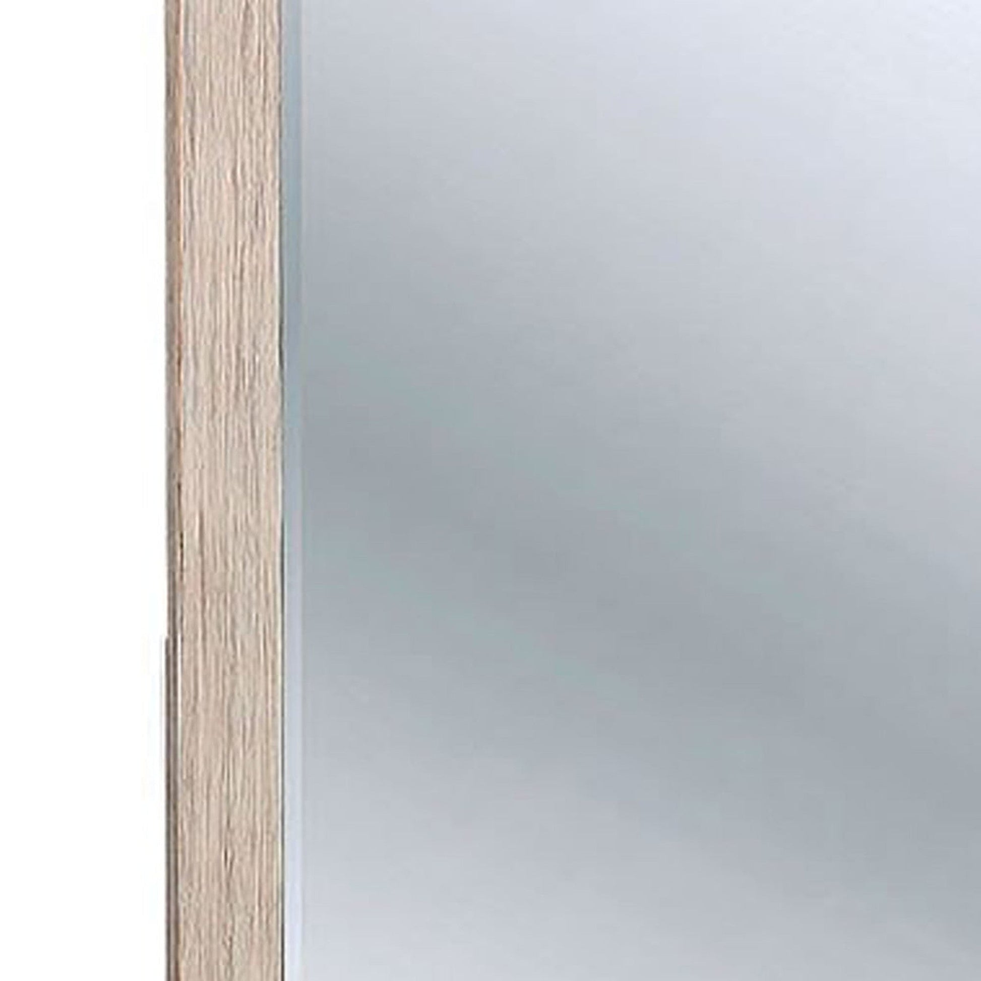 Benzara 44" Brushed White Rectangular Rustic Wooden Frame Mirror