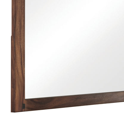 Benzara 44" Rectangular Brown Transitional Wooden Framed Wall Mirror