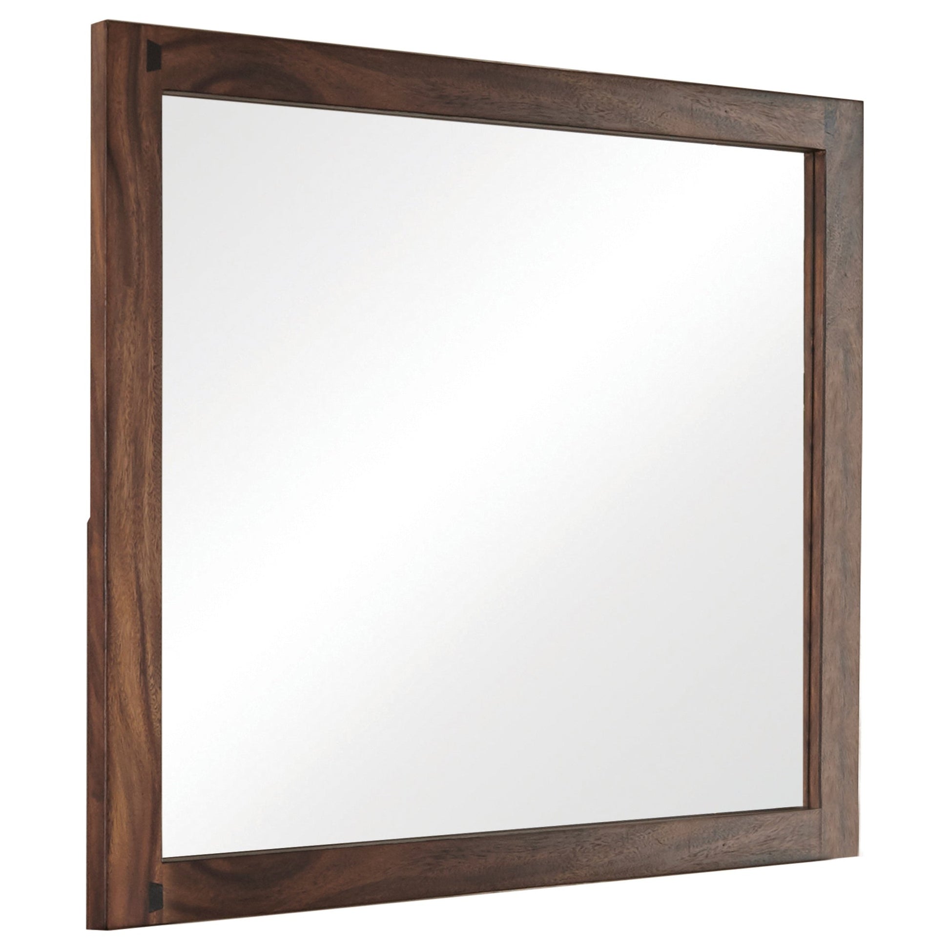 Benzara 44" Rectangular Brown Transitional Wooden Framed Wall Mirror