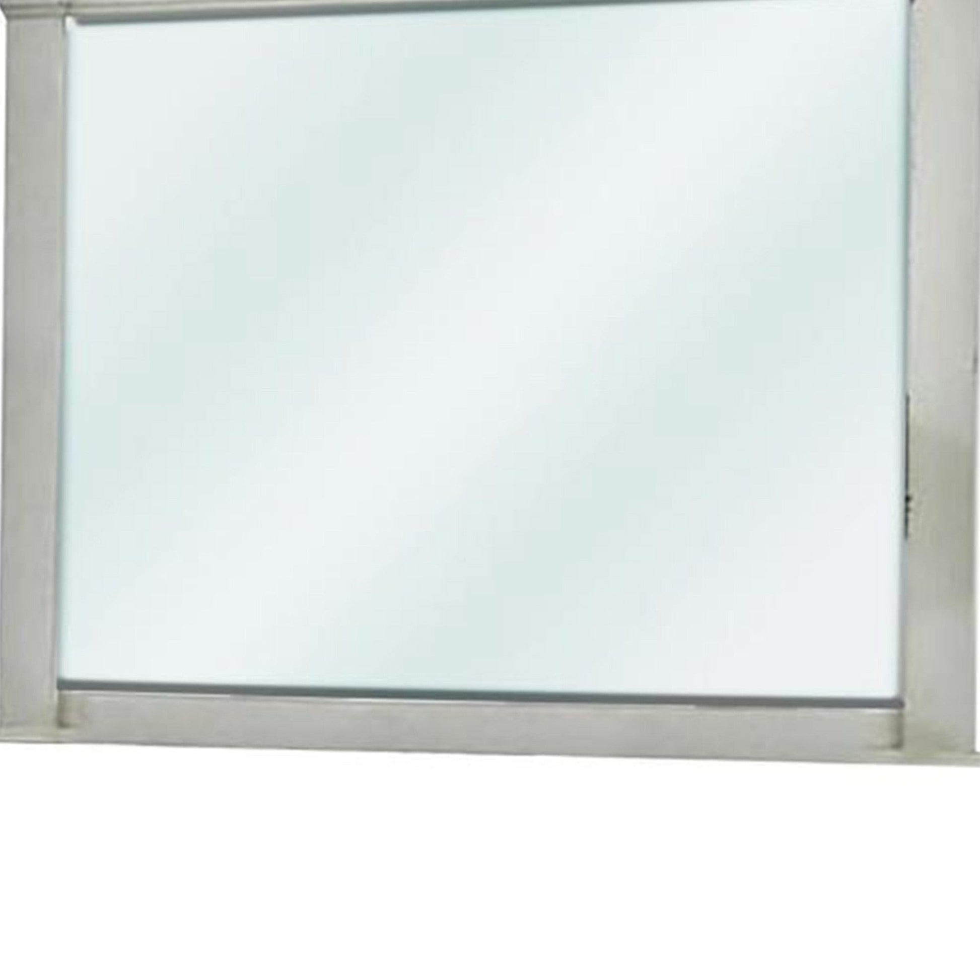 Benzara 44" White Wooden Frame Mirror With Camelback Top