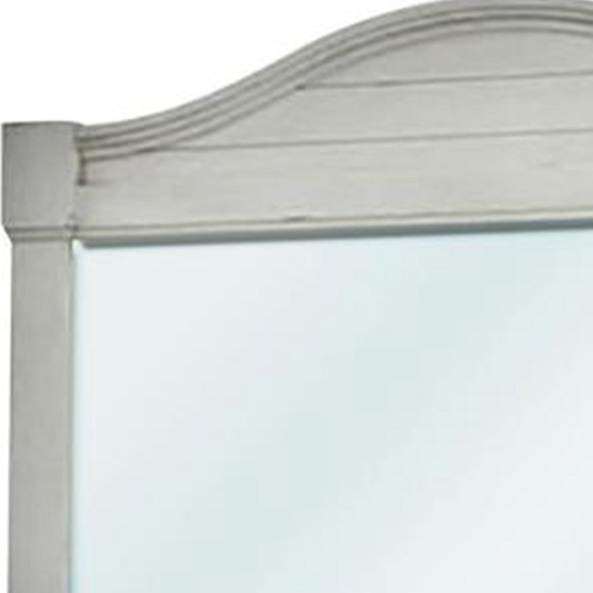 Benzara 44" White Wooden Frame Mirror With Camelback Top