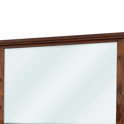 Benzara 45" Brown Transitional Style Wooden Frame Mirror