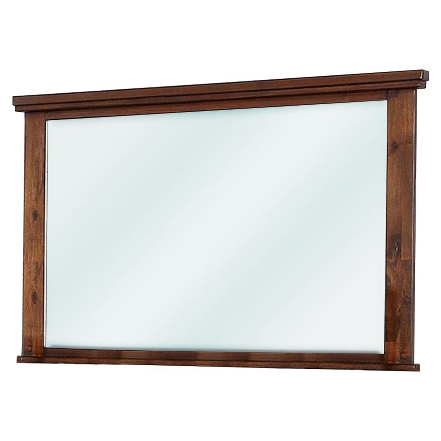 Benzara 45" Brown Transitional Style Wooden Frame Mirror