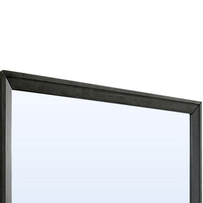 Benzara 45" Gray Rectangular Contemporary Wooden Frame Mirror