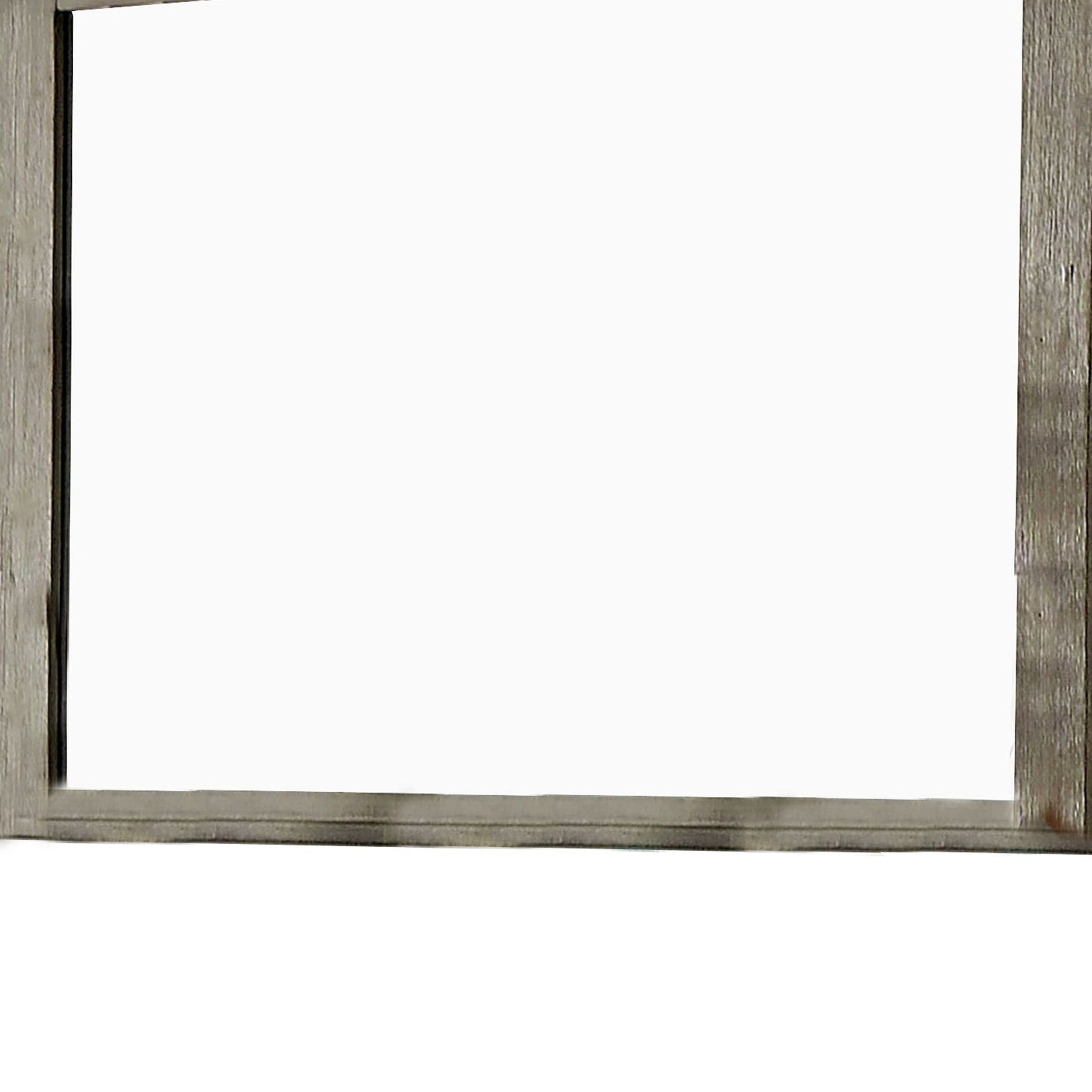 Benzara 45" Gray Transitional Style Wooden Frame Mirror