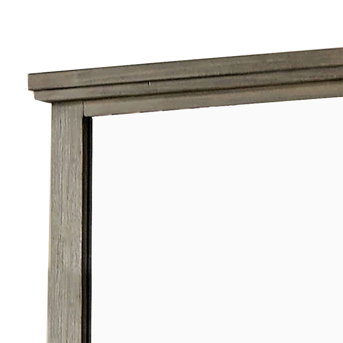 Benzara 45" Gray Transitional Style Wooden Frame Mirror