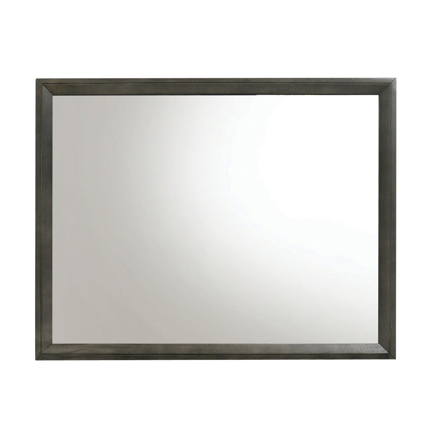Benzara 45" Rectangular Dark Gray Transitional Wooden Framed Mirror