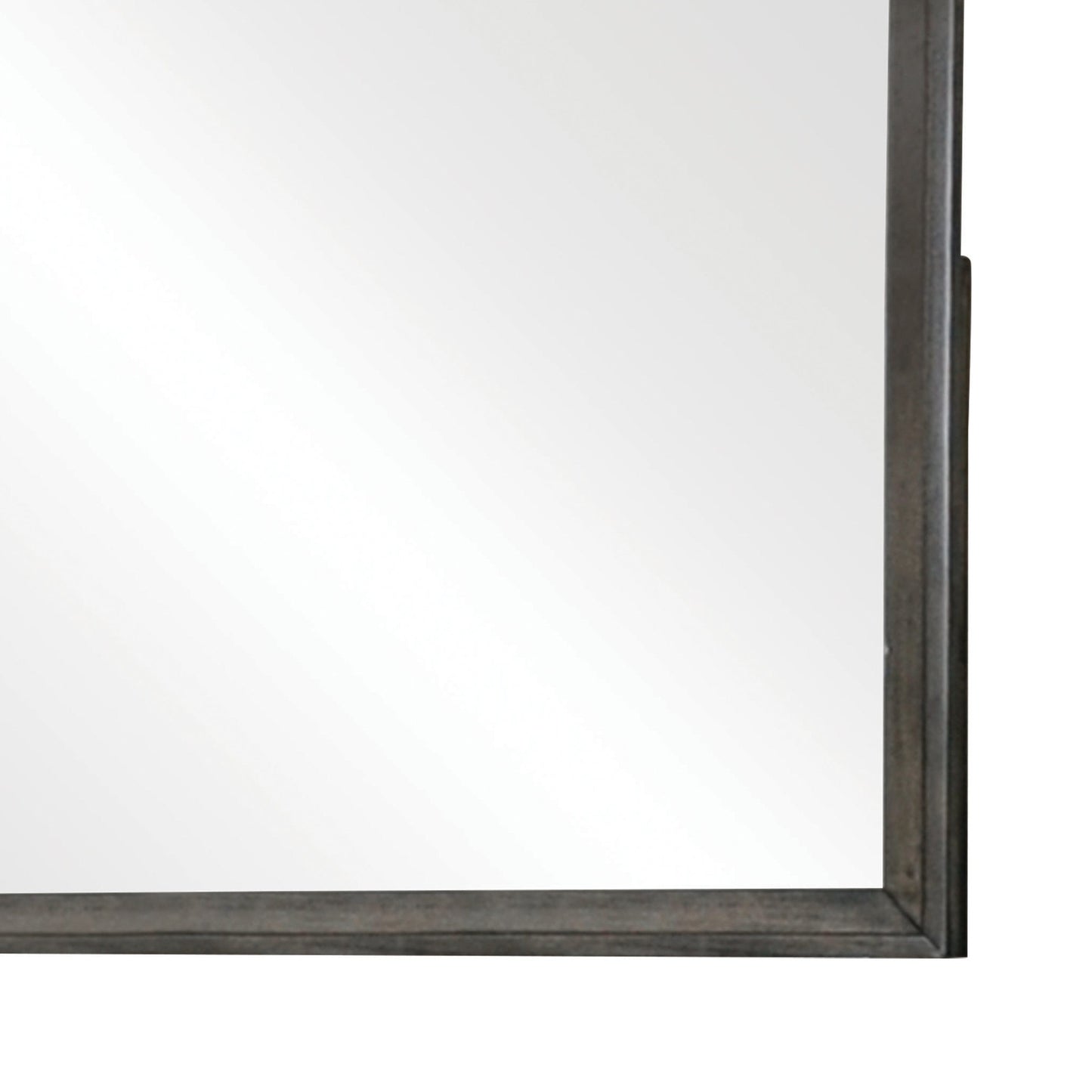 Benzara 45" Rectangular Dark Gray Transitional Wooden Framed Mirror