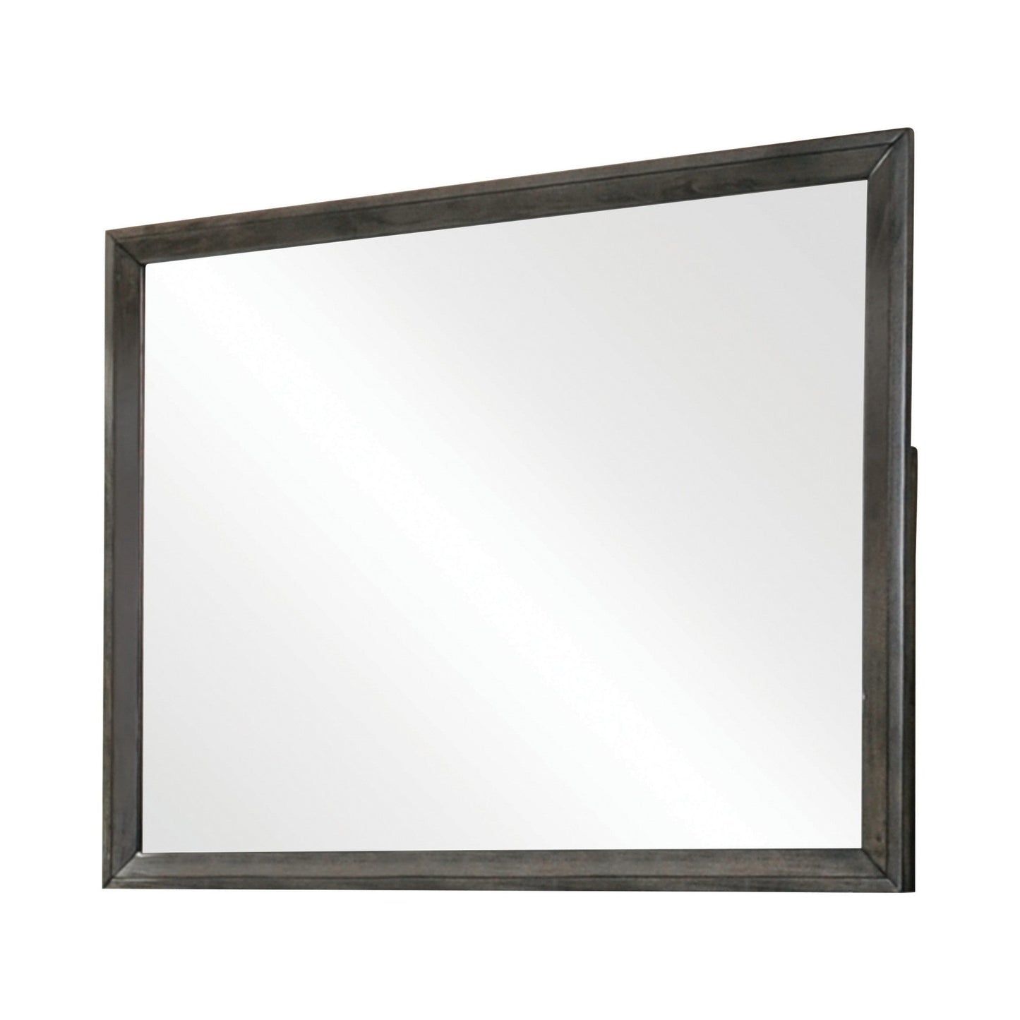 Benzara 45" Rectangular Dark Gray Transitional Wooden Framed Mirror