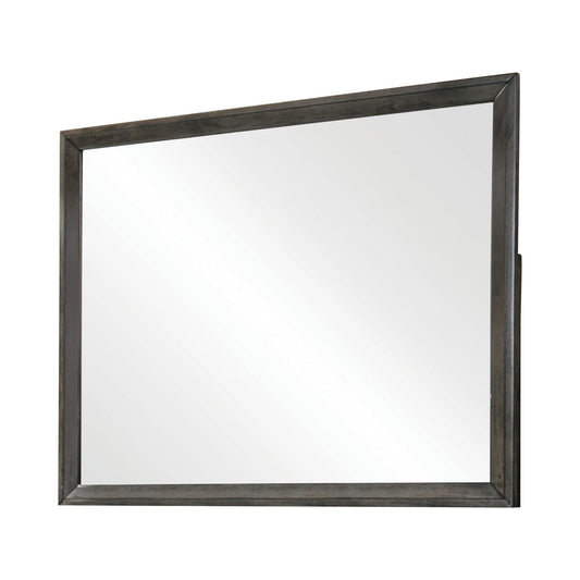 Benzara 45" Rectangular Dark Gray Transitional Wooden Framed Mirror