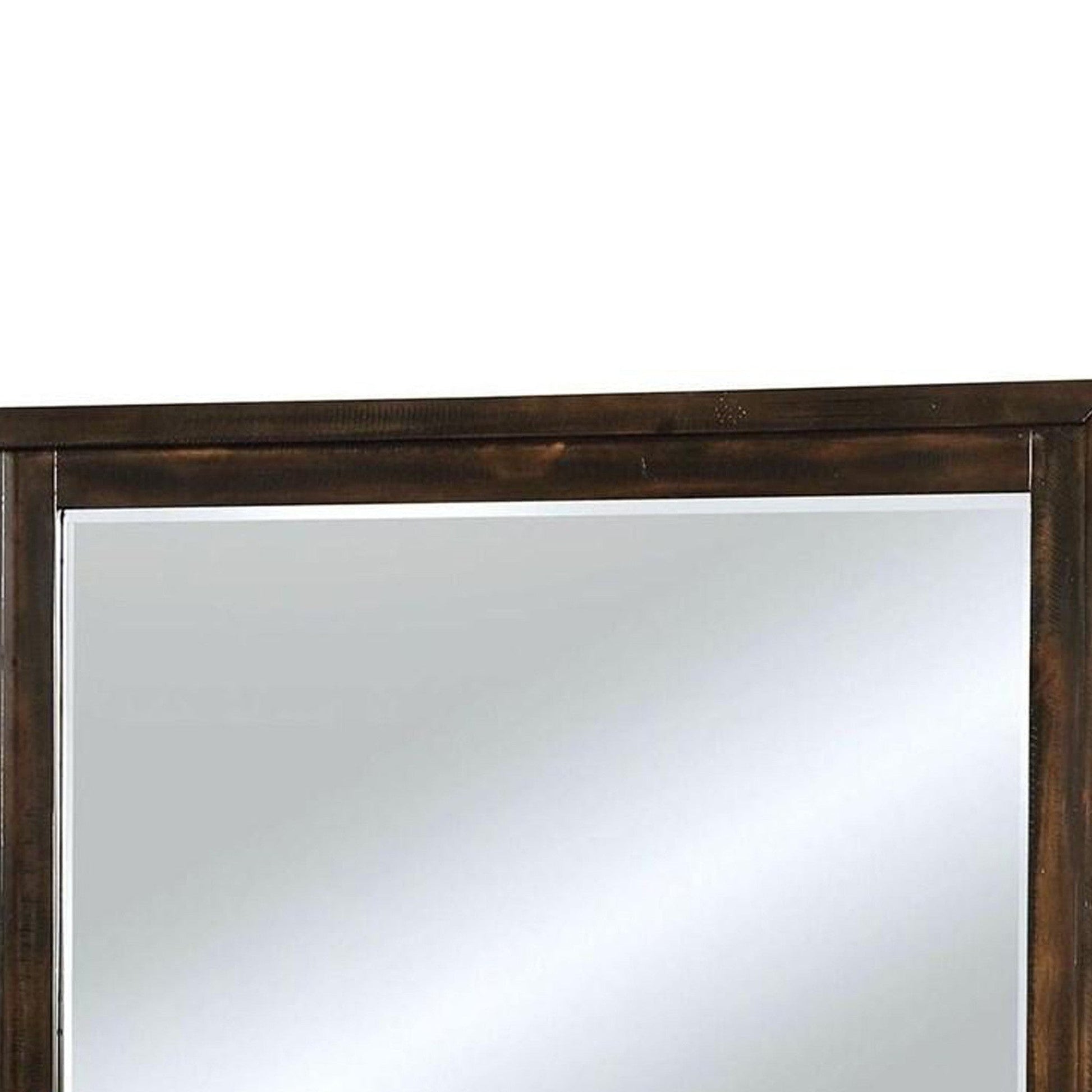 Benzara 46" Dark Brown Transitional Style Wooden Frame Mirror