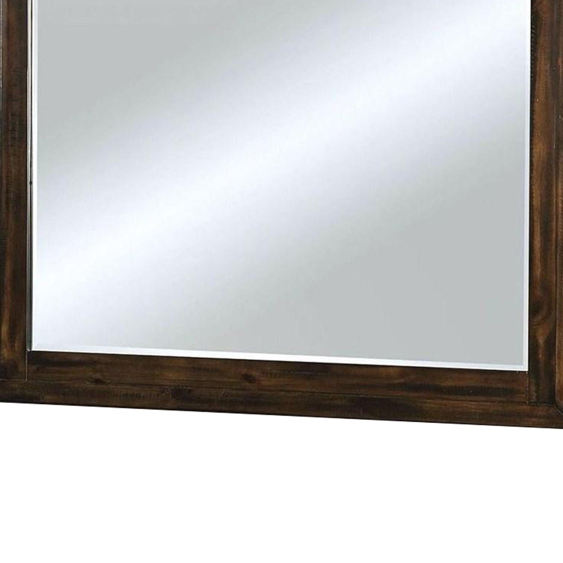 Benzara 46" Dark Brown Transitional Style Wooden Frame Mirror