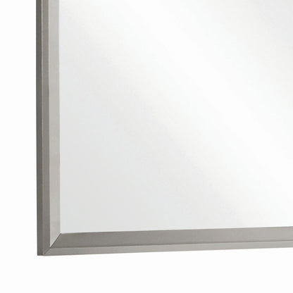 Benzara 46" Gray Transitional Wooden Framed Wall Mirror
