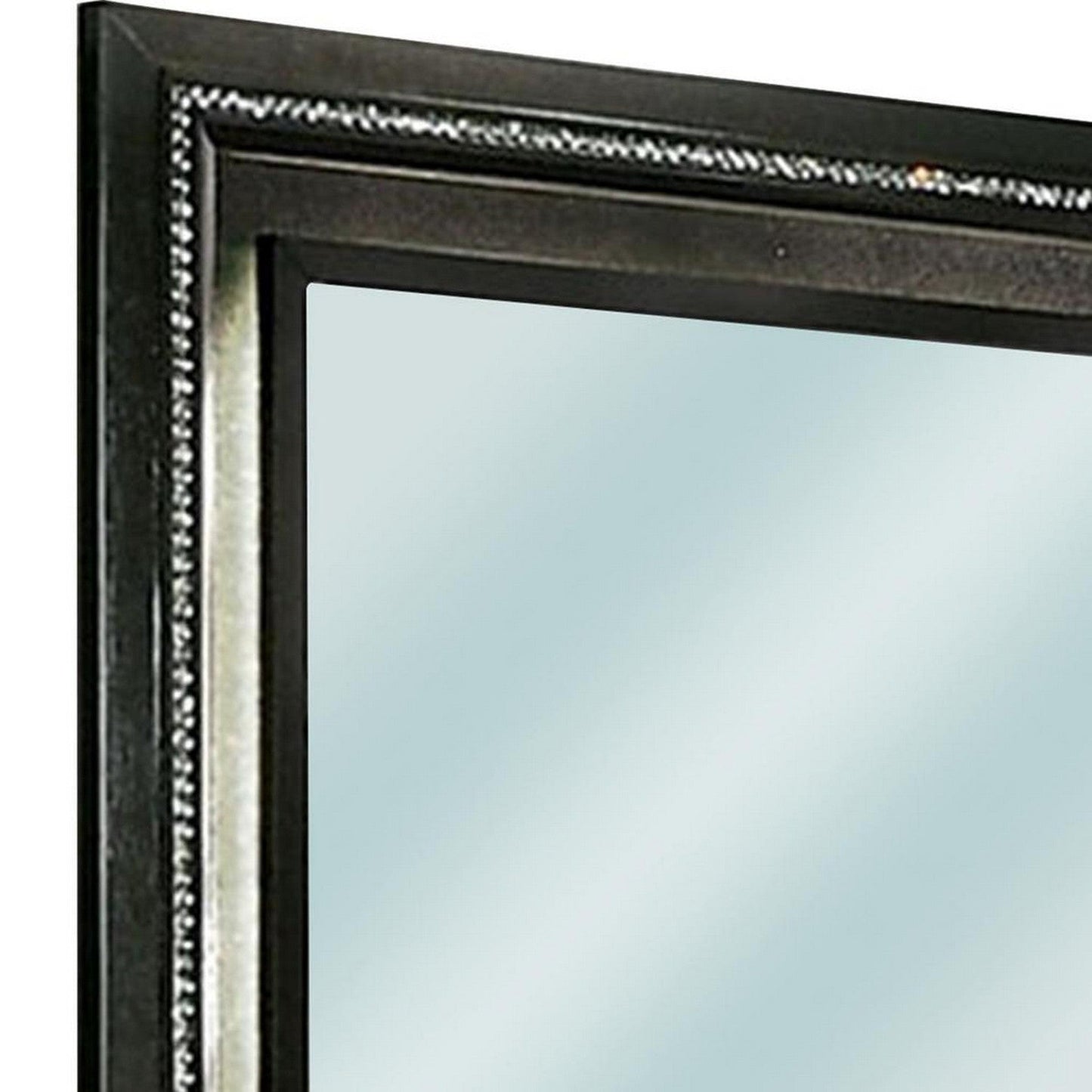 Benzara 46" Metallic Gray Contemporary Style Wooden Mirror