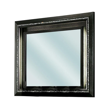 Benzara 46" Metallic Gray Contemporary Style Wooden Mirror