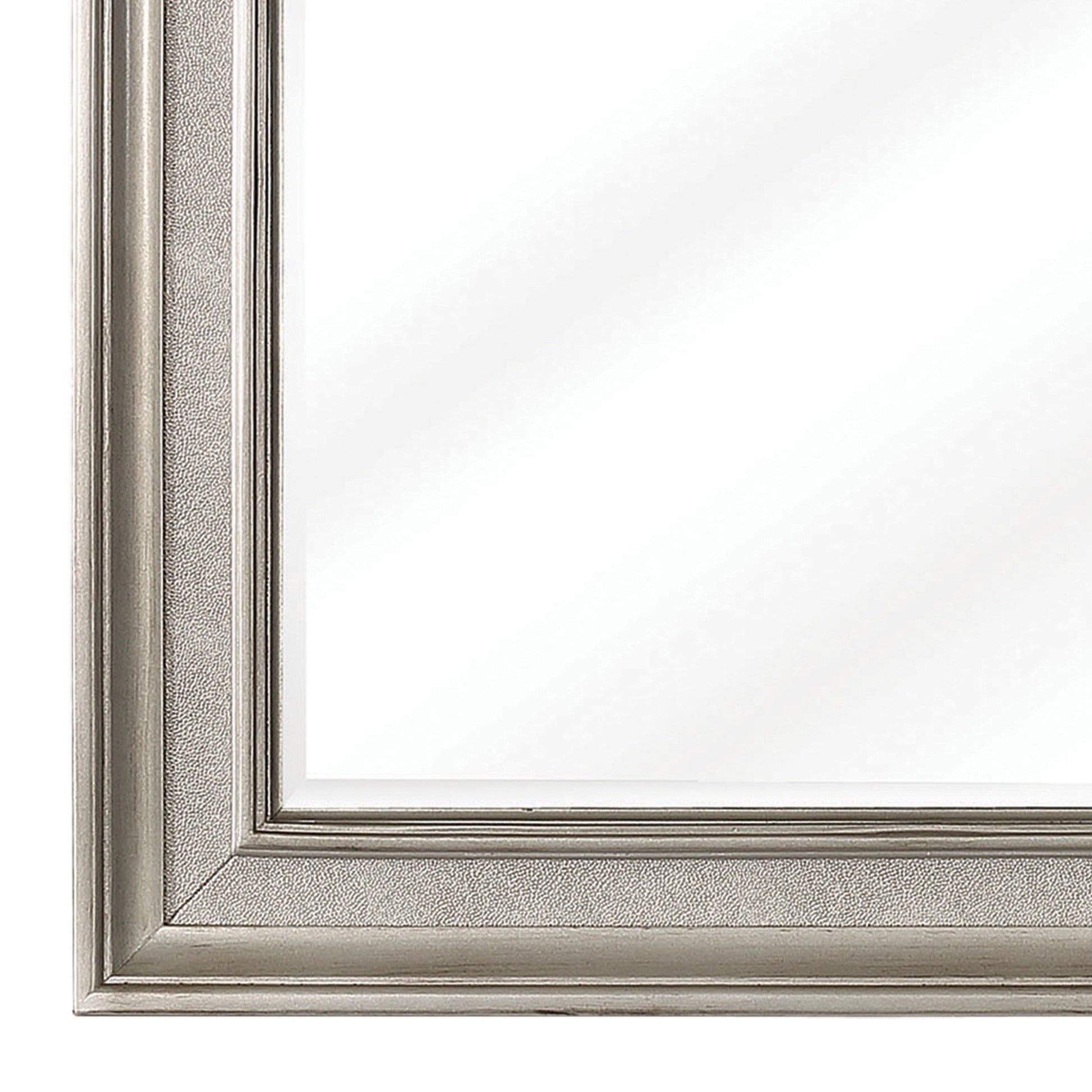 Benzara 46" Rectangular Silver Arched Wooden Framed Wall Mirror