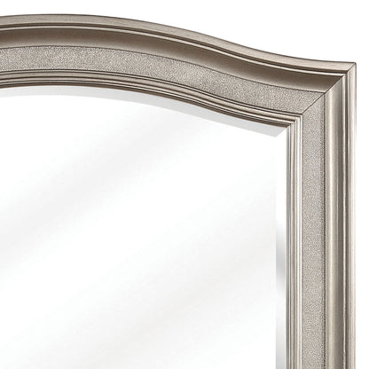 Benzara 46" Rectangular Silver Arched Wooden Framed Wall Mirror