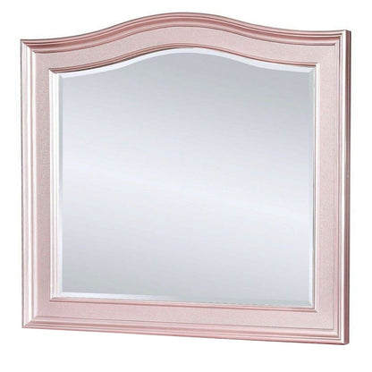 Benzara 46" Rose Pink Contemporary Style Wooden Frame Mirror