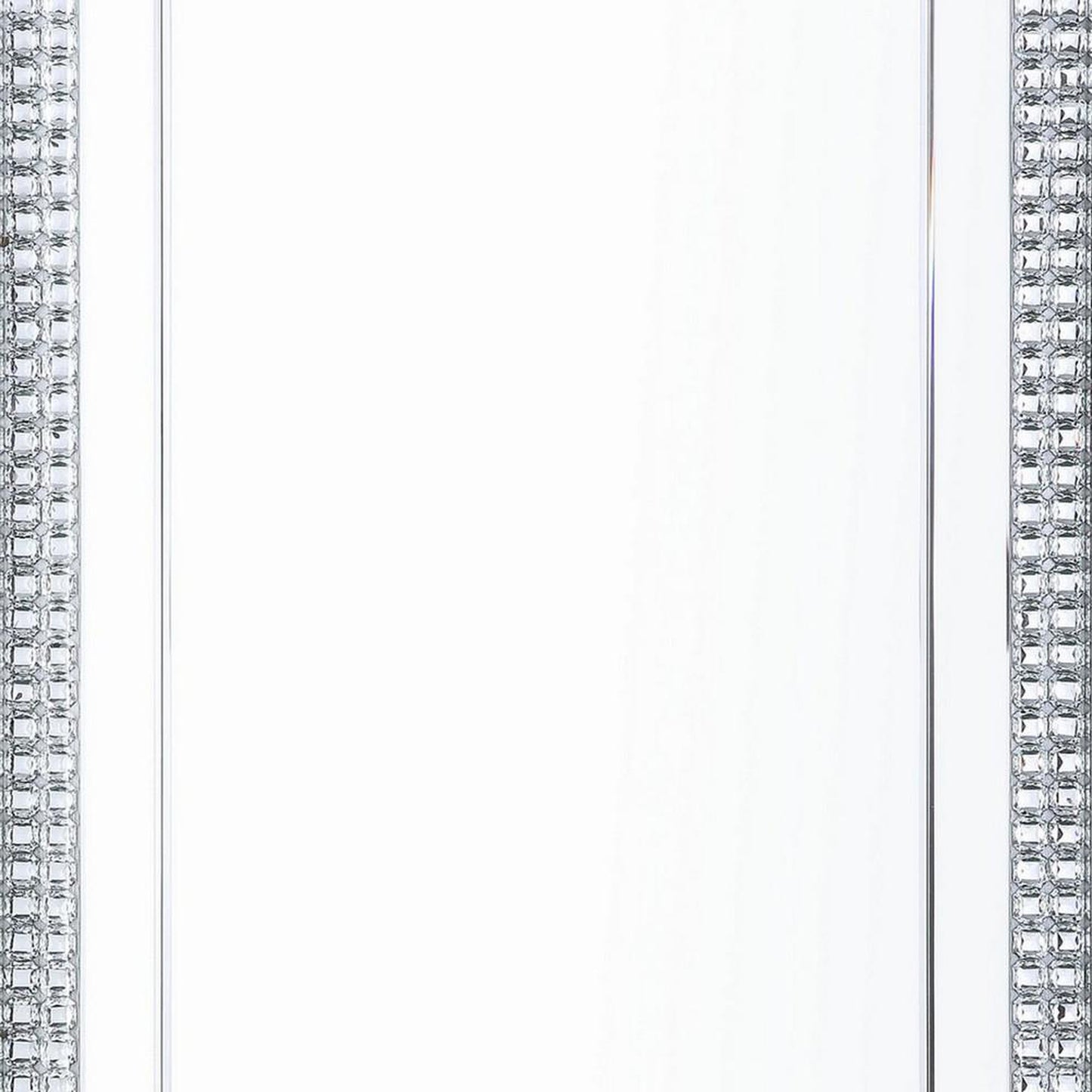 Benzara 47" Rectangular Silver Mirrored Wall Decor With Faux Crystals