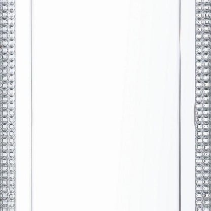 Benzara 47" Rectangular Silver Mirrored Wall Decor With Faux Crystals