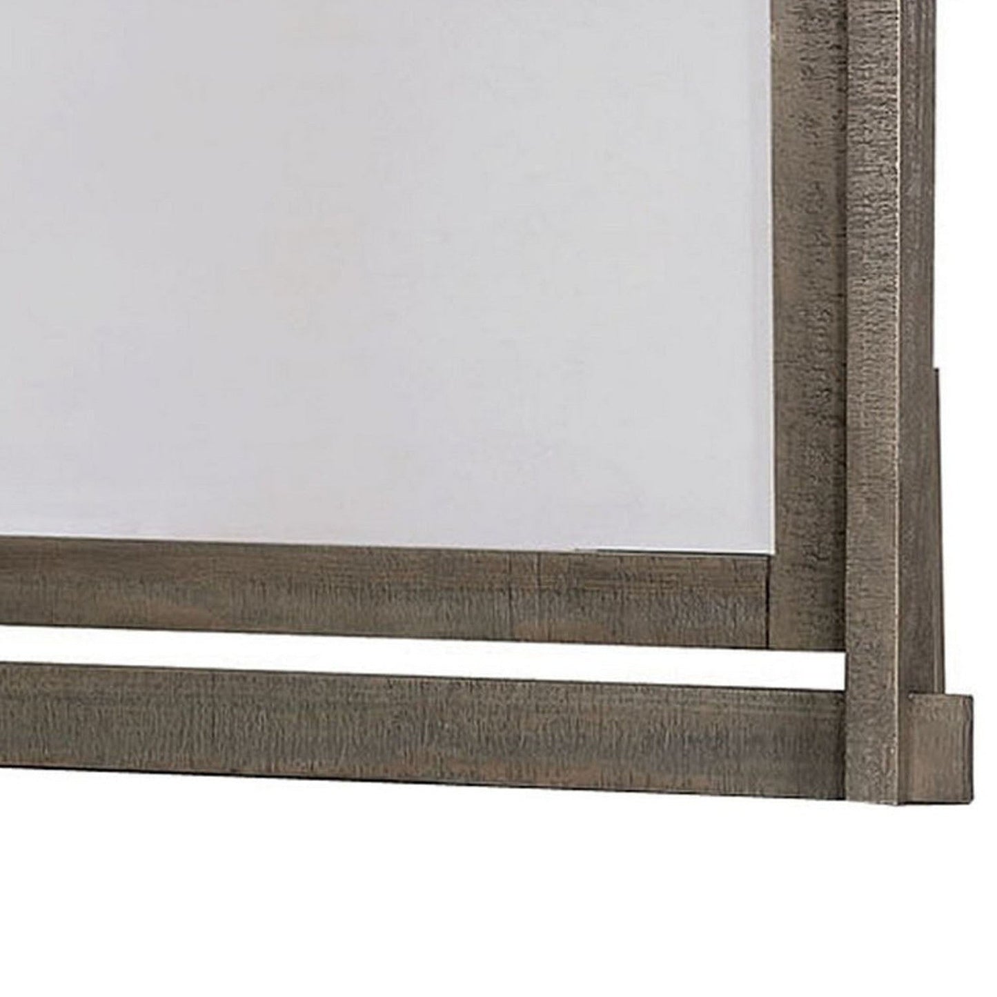 Benzara 51" Gray Rustic Wooden Mirror With Tilting Frame