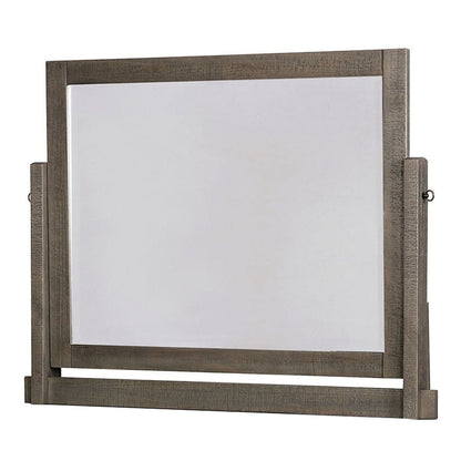 Benzara 51" Gray Rustic Wooden Mirror With Tilting Frame