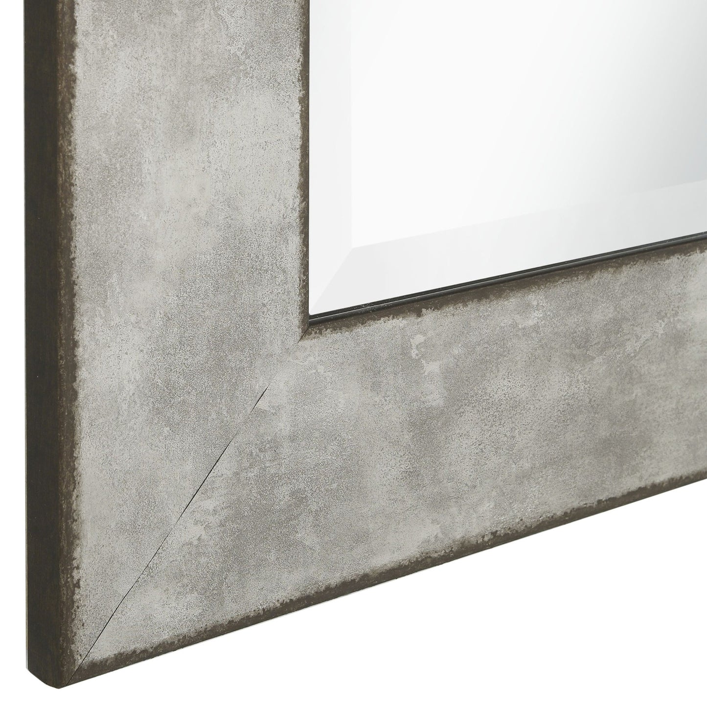 Benzara 58" Rusted Metal Rectangular Stylish Polystyrene Framed Leaner Mirror