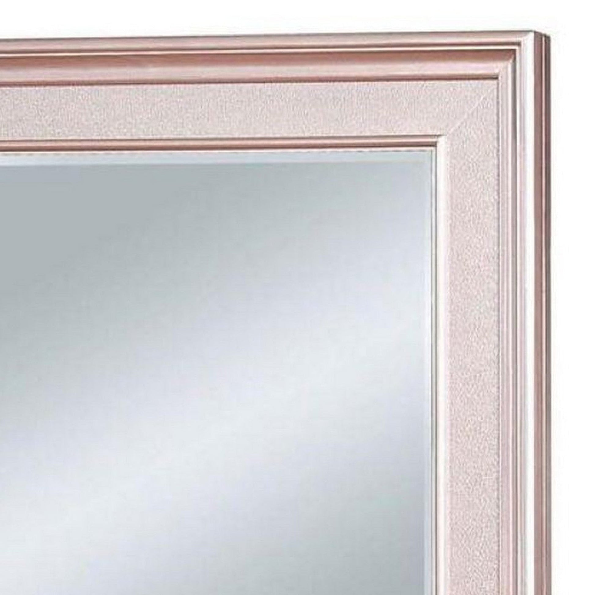 Benzara 64" Rose Pink Contemporary Style Wooden Frame Mirror