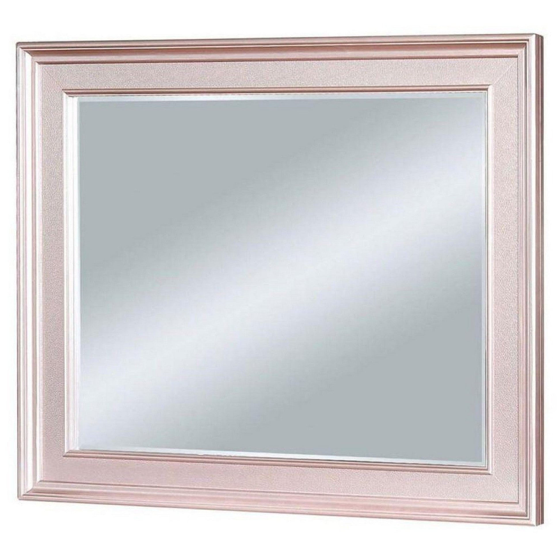 Benzara 64" Rose Pink Contemporary Style Wooden Frame Mirror