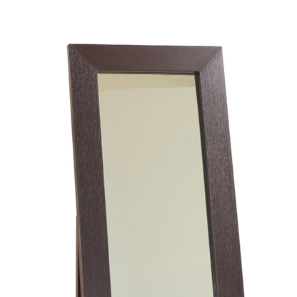 Benzara 72" Dark Brown Wooden Framed Aesthetic Accent Mirror