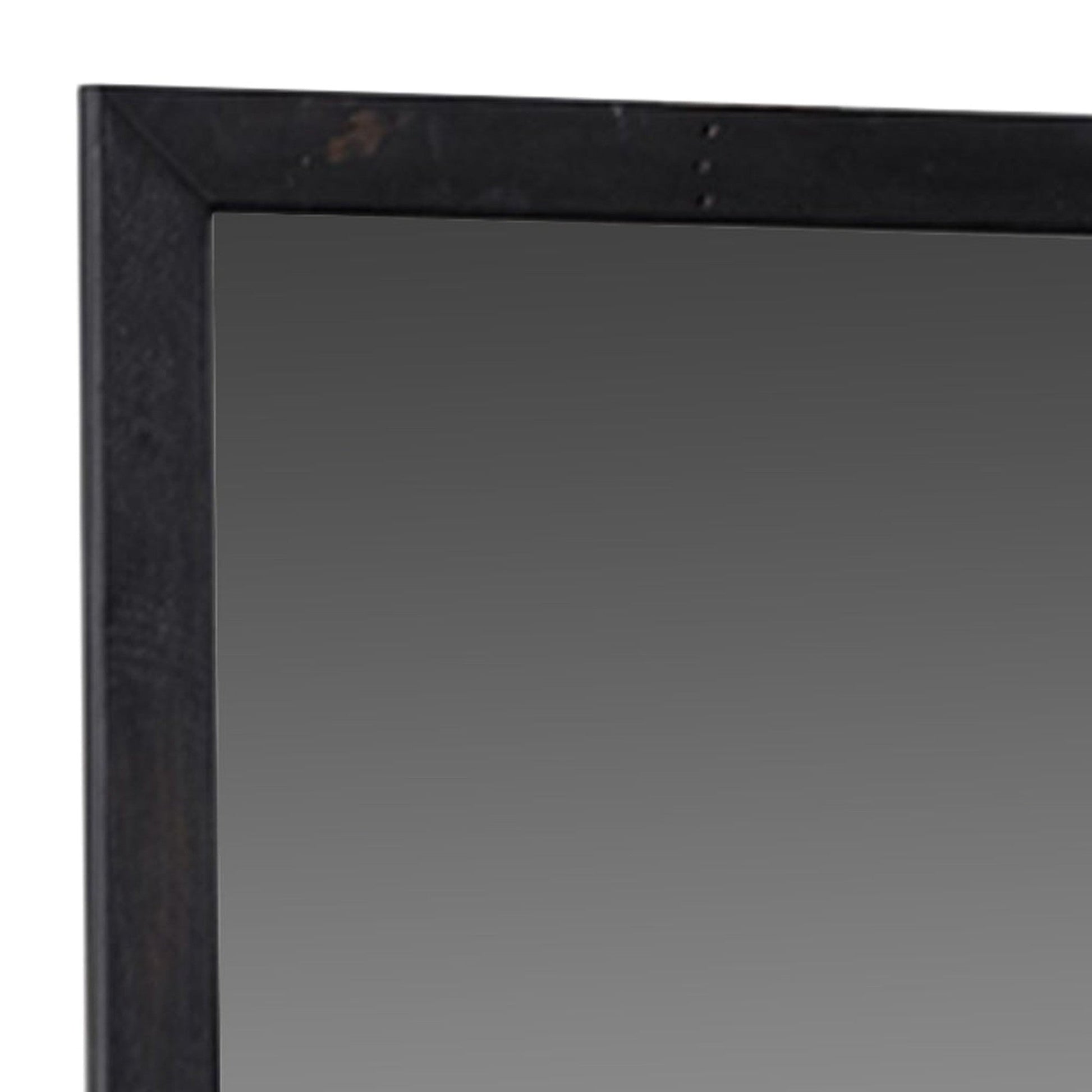 Benzara Antique Black Contemporary Style Rectangular Mirror With Wooden Frame