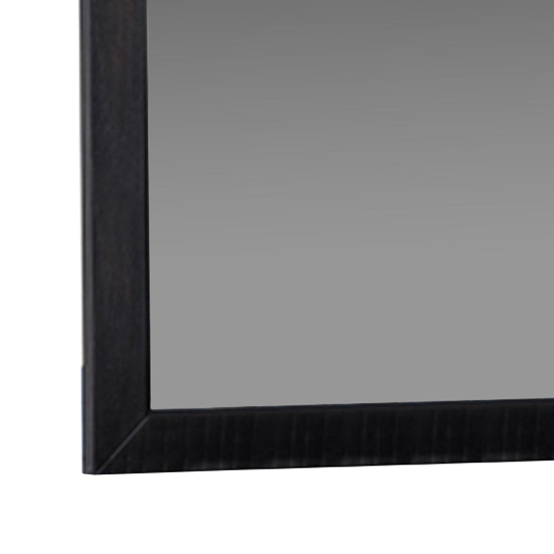 Benzara Antique Black Contemporary Style Rectangular Mirror With Wooden Frame