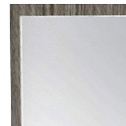 Benzara BM279224 Noe 39" Gray Modern Wood Frame Rectangular Portrait Mirror