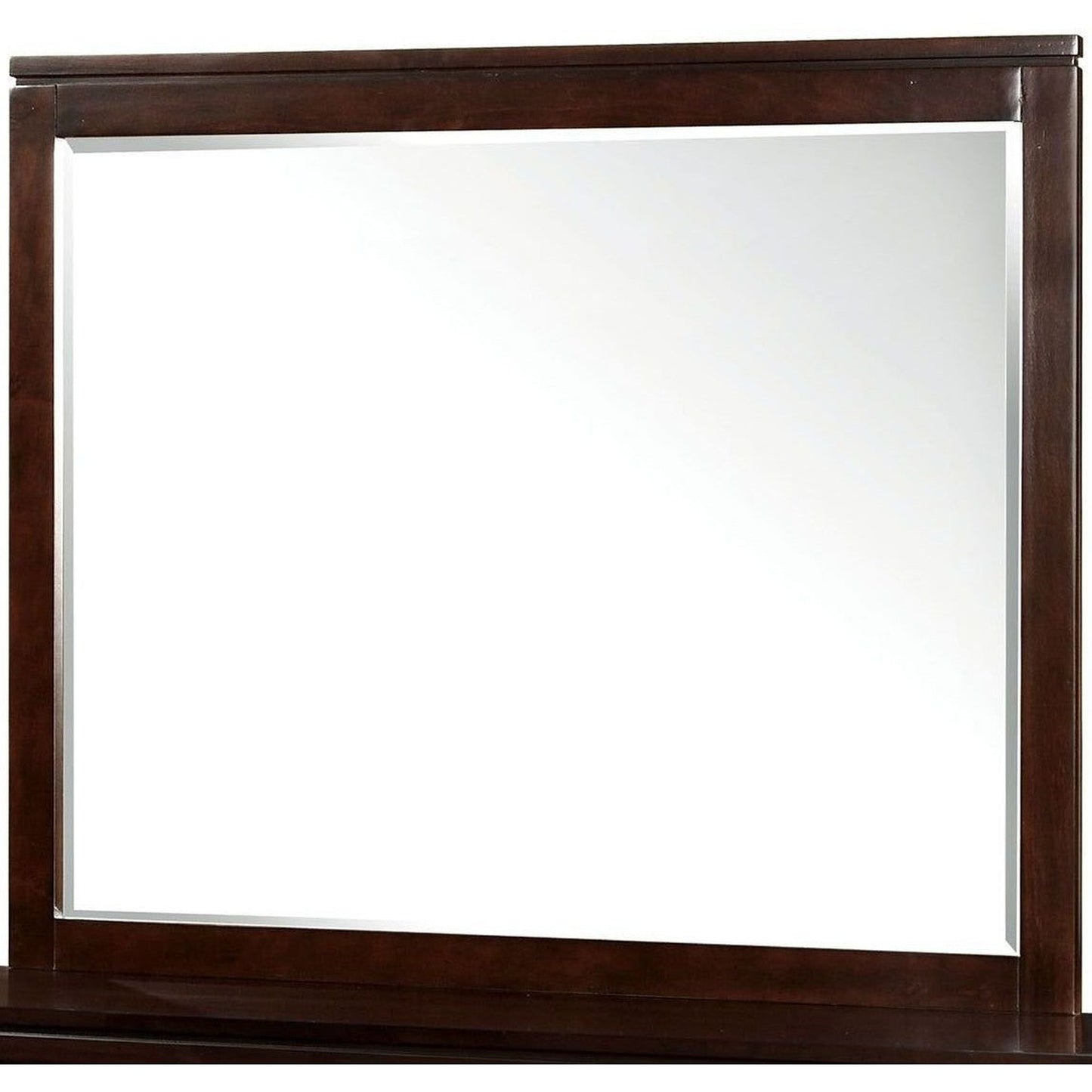 Benzara Balfour Brown Cherry Transitional Style Wooden Framed Wall Mirror