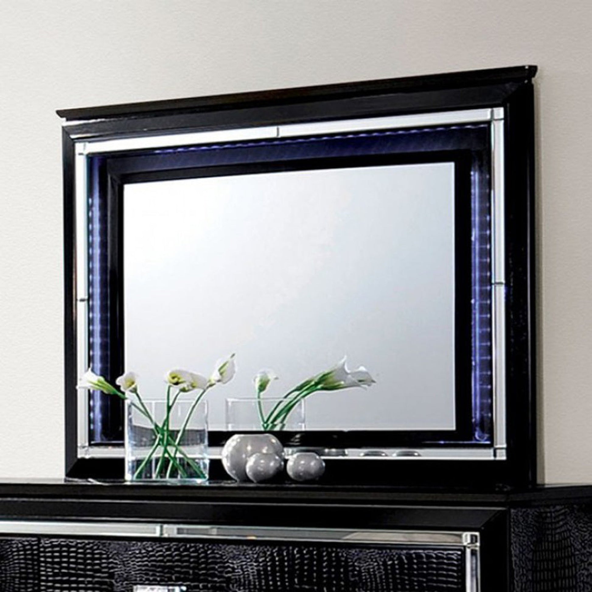 Benzara Bellanova Black Contemporary Style Mirror