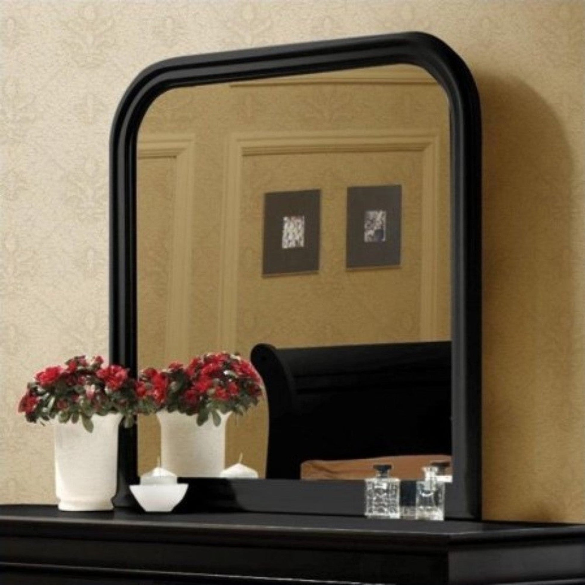 Benzara Black Chic Traditional Dresser Mirror