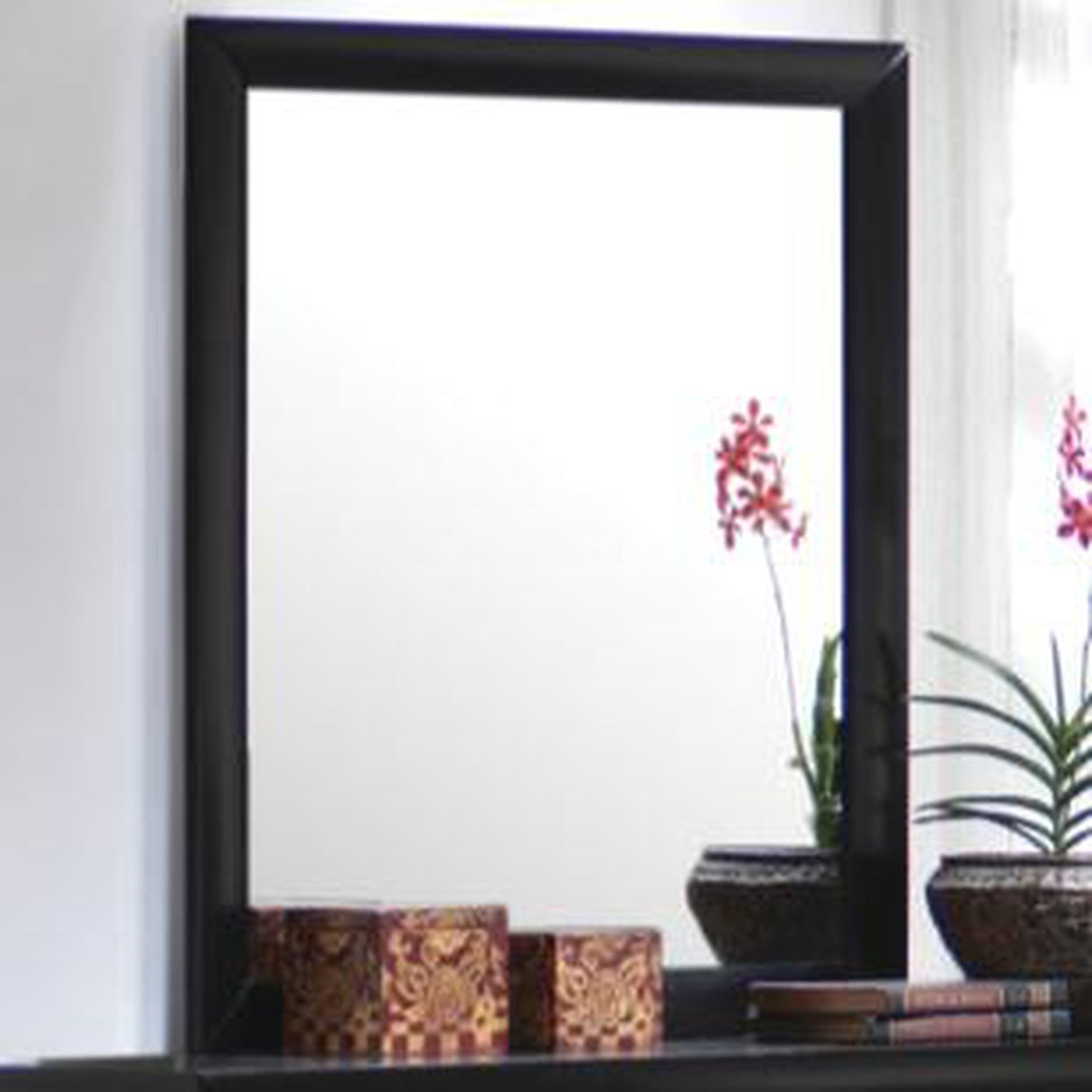 Benzara Black Contemporary Landscape Mirror